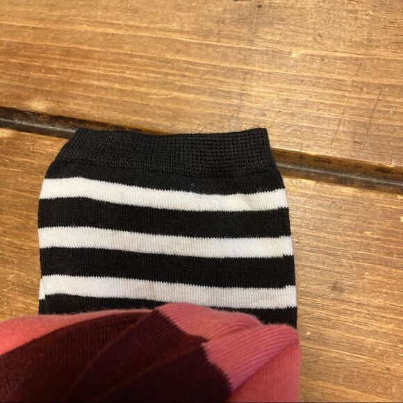 Kate Spade 3 Pair Crew Socks White Black Leopard Striped Pink NWT - Picture 8 of 11